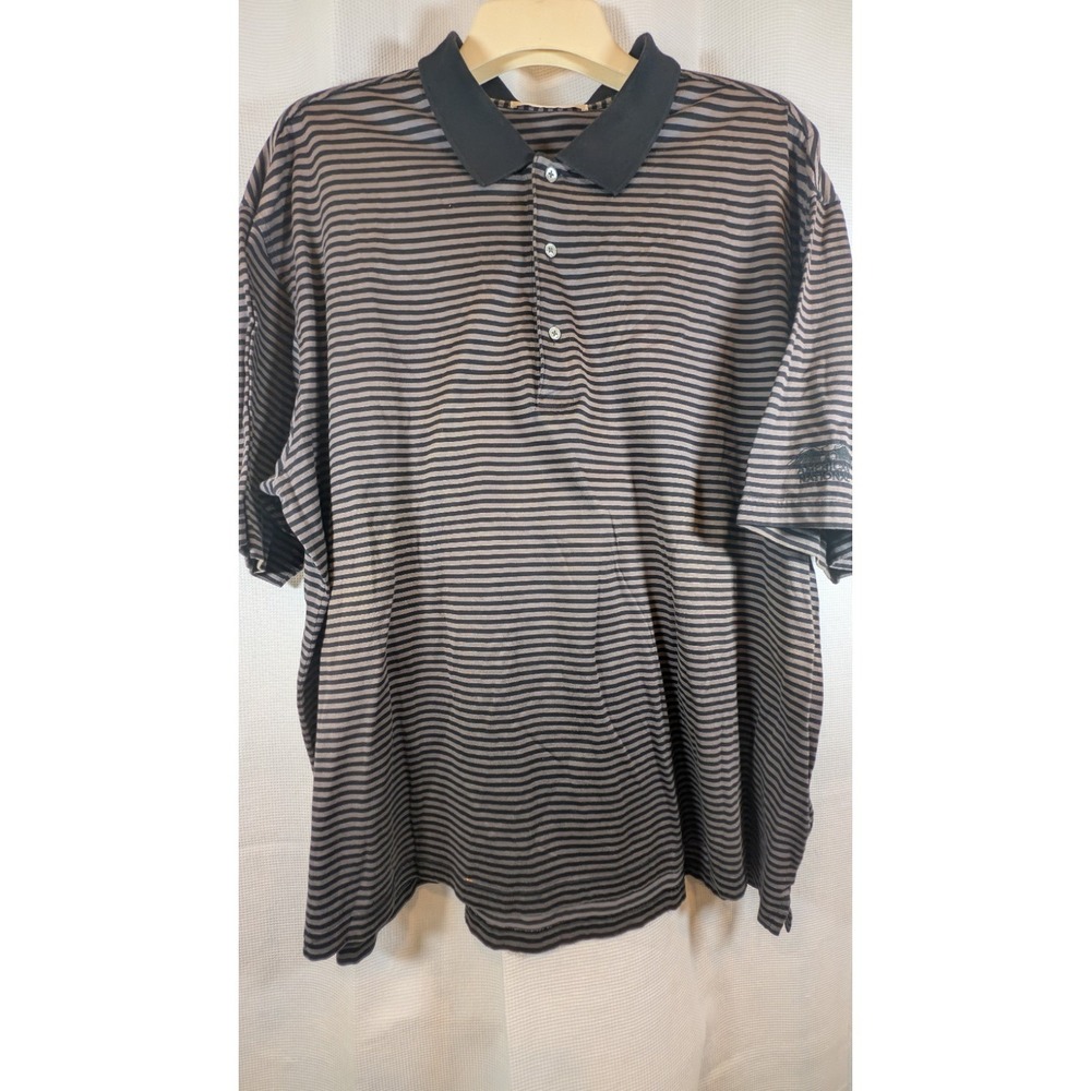 Eversole Run EVRun Men's Golf Polo Shirt XXL Black Gray Striped Performance